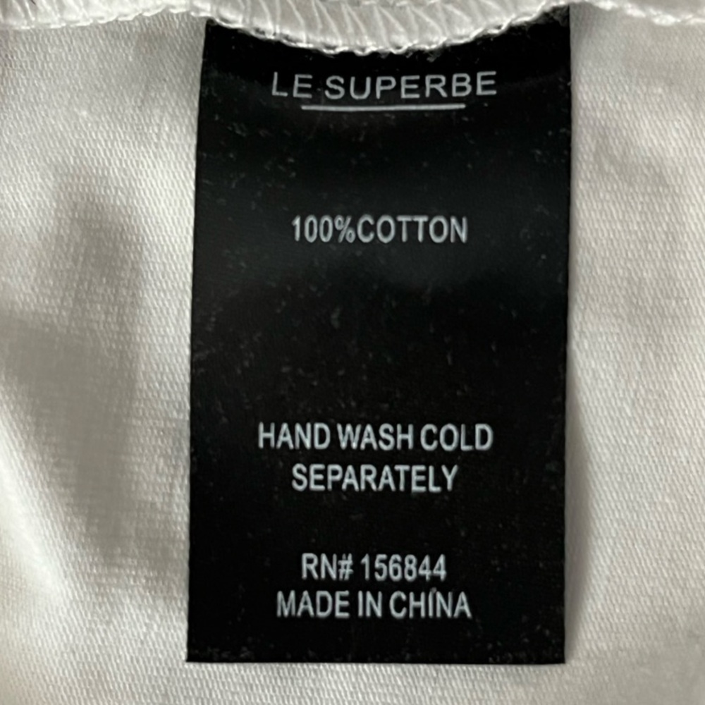Le Superbe "Tiara" cotton tee featuring crystal embellishment Scoop Size M - Picture 8 of 8